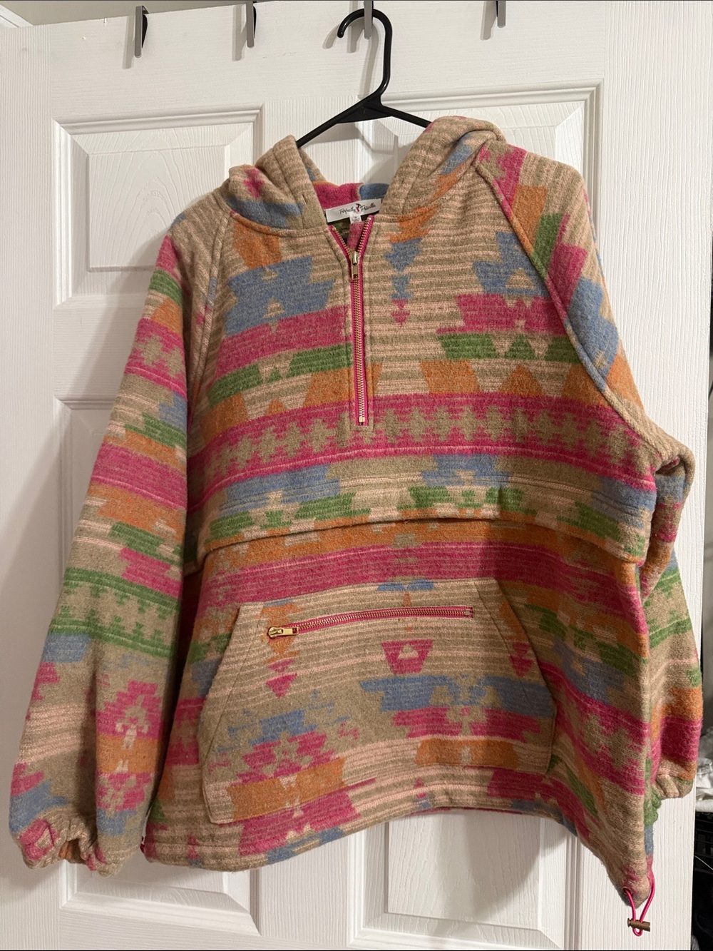 Women’s Multicolor Aztec Half-Zip Hoodie Sweater